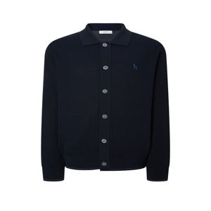 남성 [[25SS]] HZSW5B203N3 시어서커 조직 네이비 카라 가디건