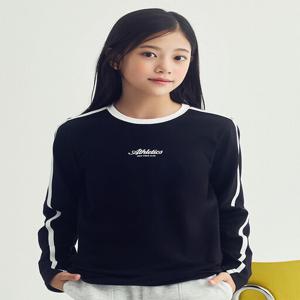 MKF2TS2201 여아 소프트코튼 테이프배색 슬림 티셔츠