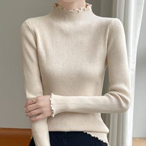 [브리치] 나바바 / NK2319 이너 펄 골지 반폴라 긴팔 니트 티셔츠