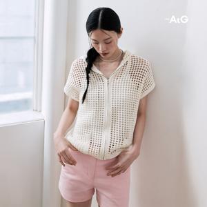 25SS 코튼100% 크로셰 후드 집업 1종