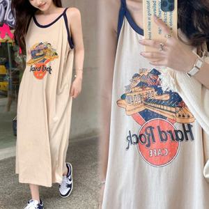 아이비스 끈나시 슬리브리스 티셔츠 롱원피스