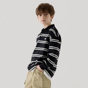 C로고 카라 스트라이프 티셔츠 블랙 CK2501LT16BK