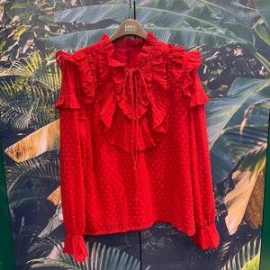 프릴끈장식소매시스루블라우스MN04BL100_IC