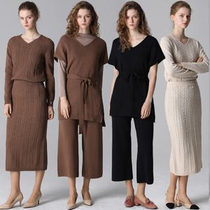 [최초가 78000원]4SET  울블렌딩 케이블 니트셋업 4종세트