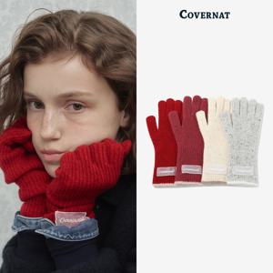 우먼 클로버하트 멜란지 팁 램스울 글러브 (4 color)