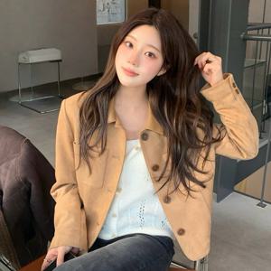 [정가279,000]카라배색 스웨이드 크롭자켓 OH5XJ1690