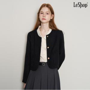 정상가:89,000원 ㅣ 베이직 라운드넥 골드버튼 트위드 긴팔 자켓 (DP3JK005A)