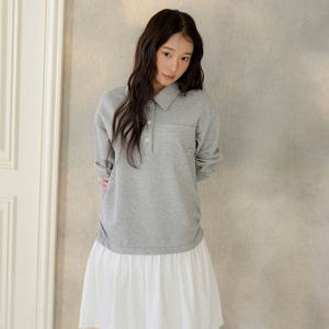 카라 티셔츠 레이어드 플레어 원피스 OE6SO2540