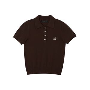 우먼스 칼라 니트 1922 다크브라운