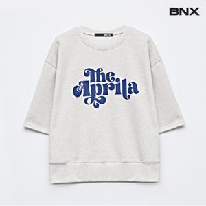 정상가 59000원ㅣ아프릴리아 레터링 심플 반팔 맨투맨 (BW1TS034L0)