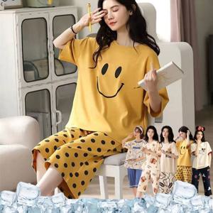 44부터 100까지 루즈핏 데일리 반팔+7부 반바지 잠옷세트 빅사이즈 파자마 캐릭터 홈웨어 7종