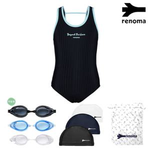 여아 포인인트 U-라인 원피스 수영복GS2F801SET_BK