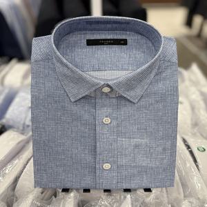 남자 여름 반팔 이지케어 구김없는 쿨 나일론 블루 정장 와이셔츠 캐주얼 셔츠_JK