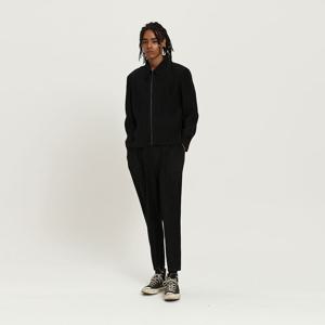 [무케] 몽플리쎄_공용 턱 플리츠 스트레이트 팬츠 (블랙) 주름옷 주름슬랙스 주름바지