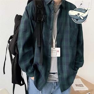 캐주얼 체크패턴 오버핏 남성 셔츠 봄가을 남성셔츠 남자남방 남자가을셔츠 남성레이어드셔츠