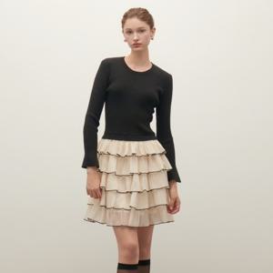 [샤틴]니트 티어드 프릴 원피스 S253T952