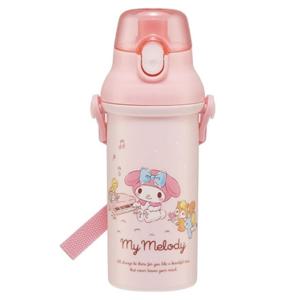 마이멜로디 뮤직 원터치 어깨끈물병480ml 유아물병 캐릭터물병 유치원물병