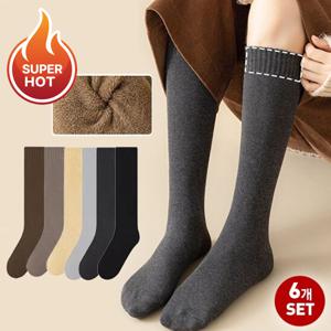 데일리 기모 니삭스 여성 겨울 롱기장 양말 6종 세트