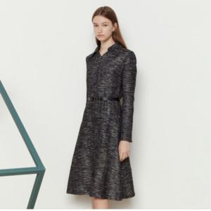 브이넥 칼라 메탈 트위드 원피스 IMAA0OP02 DG