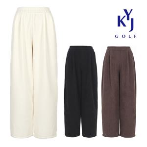 골프] 봄가을 겨울기모 2종 코듀로이 와이드 팬츠 핀턱 골덴 여성 밴딩 바지 KPWLSL93