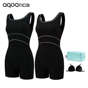 [하프클럽]  여성 2부 실내수영복 AQA29450 파우치3종세트