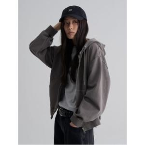 오버핏 다잉 후드 집업  카키 (356141CM7H)