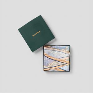 ACC 회전목마 그래픽 실크 마름모 스카프 - 오렌지 BE6284L028