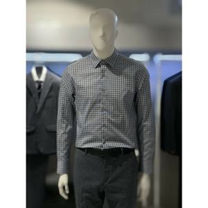 [하프클럽] MARIO 그레이체크 기본핏 면스판 남자 긴팔셔츠 2211RD041234