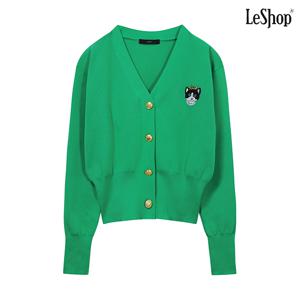 정상가:49,000원 | 고양이 자수 포인트 긴팔 니트 가디건 (DO1CK018A)