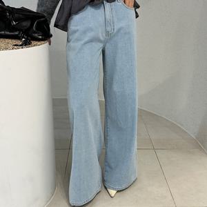 [브리치]  / 8323 연청 기모 와이드 팬츠