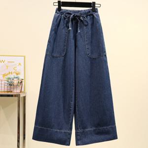 [브리치] 나바바 / NP384 여성 캐주얼 와이드 데님 밴딩 팬츠