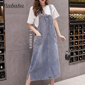[브리치] 나바바 / NO226 캐주얼 데일리 데님 멜빵 원피스