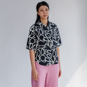 [최초가 287000원] 에어쿠션 프린트 카라 반소매 셔츠 재킷 (AISPJK12) 블랙