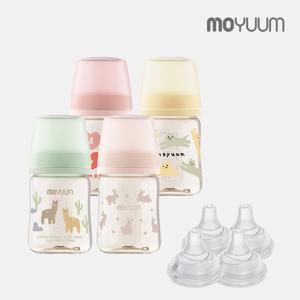 3세대 올인원 PPSU 170ml 젖병 (디자인) 4팩 + 리얼핏 젖꼭지 4ea(단계선택)