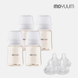 3세대 올인원 PPSU 노꼭지 170ml 젖병 4팩 + 리얼핏 젖꼭지 4ea(단계선택)