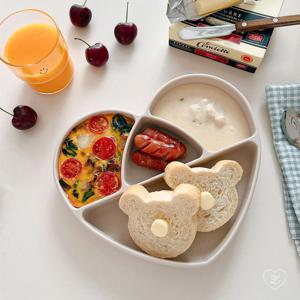 러빗 실리콘 하트 흡착 식판 (5color)