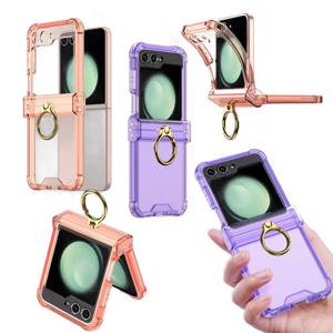 갤럭시z플립 7 6 5 4 파스텔 투명 힌지 보호 실리콘 링 케이스