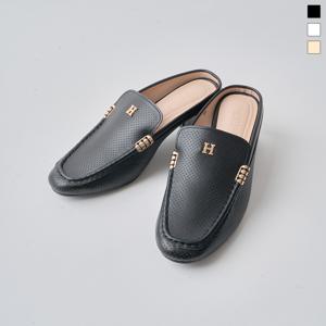 [정상가 59,000] 미르바네스슈즈 H로고 포인트 미들힐_6cm