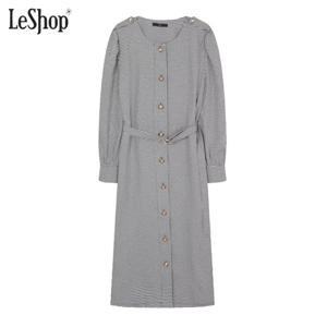 D링벨트 퍼프소매 롱원피스