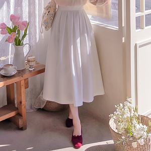 [LABEL] 밀레나 핀턱 플레어 훌 뒷밴딩 롱 스커트