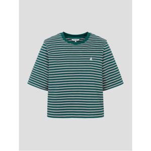 피케 스트라이프 반소매 티셔츠  그린 (BF6342C14M)