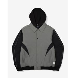 휠라 유니 헤리티지 우븐 카라넥 후드 디테처블 자켓 FS2JKF4102X_DGY