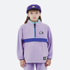 하프 집업 컬러 배색 플리스 티셔츠 ST214IZM04_PUR