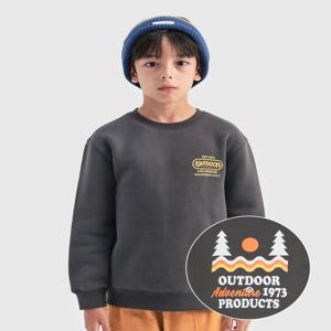 아웃도어 프로덕츠 [OD244IMM14] 백로고 그래픽 기모 맨투맨 (차콜)