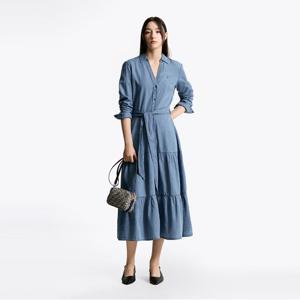 [정상가 299,000]  샴브레이 미디 원피스 (T22F6TDR041WT20HB)