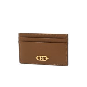 헤지스 액세서리 [[25FW]] HIHO5F070W2 브라운 로고장식 소가죽 카드지갑