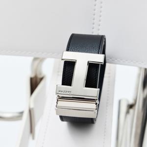 헤지스 액세서리 남성 [[25SS]] WUBE5E309BK [스테디셀러] 블랙 음각로고 소가죽 벨트