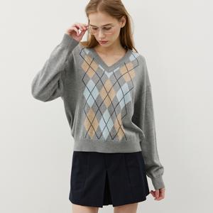 [최초가 119,900원] 아가일 브이넥 니트_2COLORS