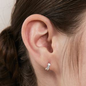 [~3/18 원석팔찌][sv925] bezel one-touch hoop earring