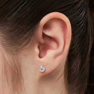 [~3/18 원석팔찌][sv925] solo bezel round studs earring